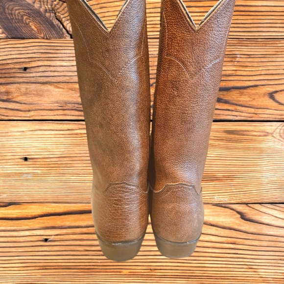 Justin Men's Full Brown Buffalo Skin  Cowboy,  Western Boot. SIZE 10 D - Picture 2 of 12
